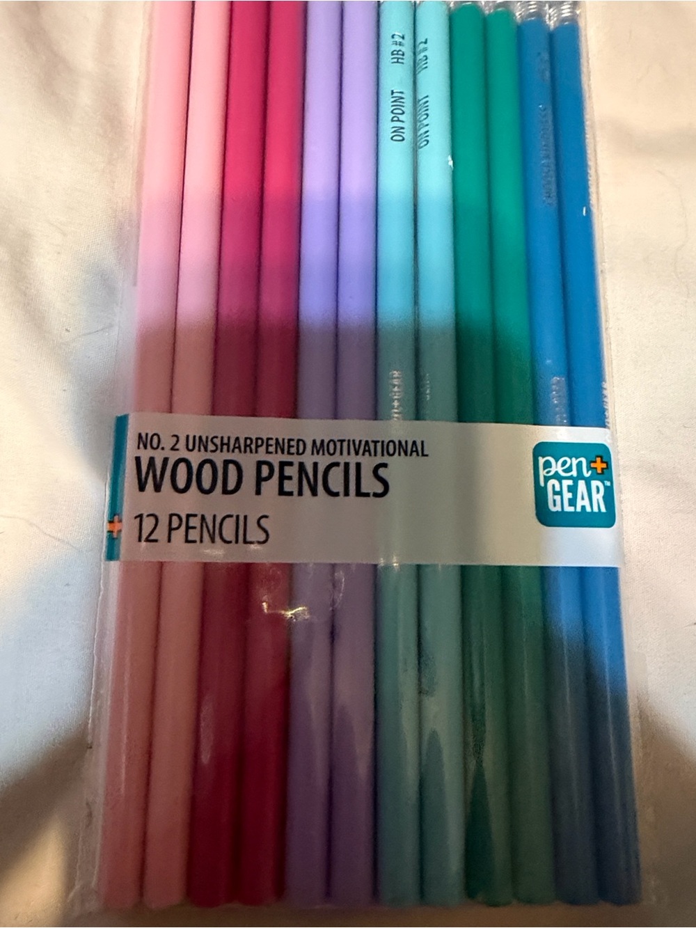 NWT-pen+GEAR No. 2 Unsharpened Western Print Wood Pencils 12-Piece Wood Pencil